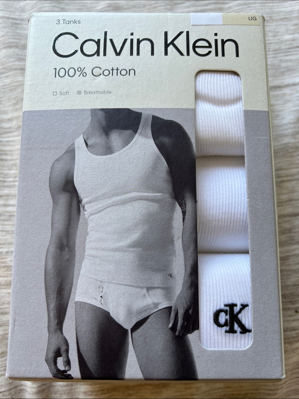 Calvin Klein White Ribbed Cotton Tank 3-Pack